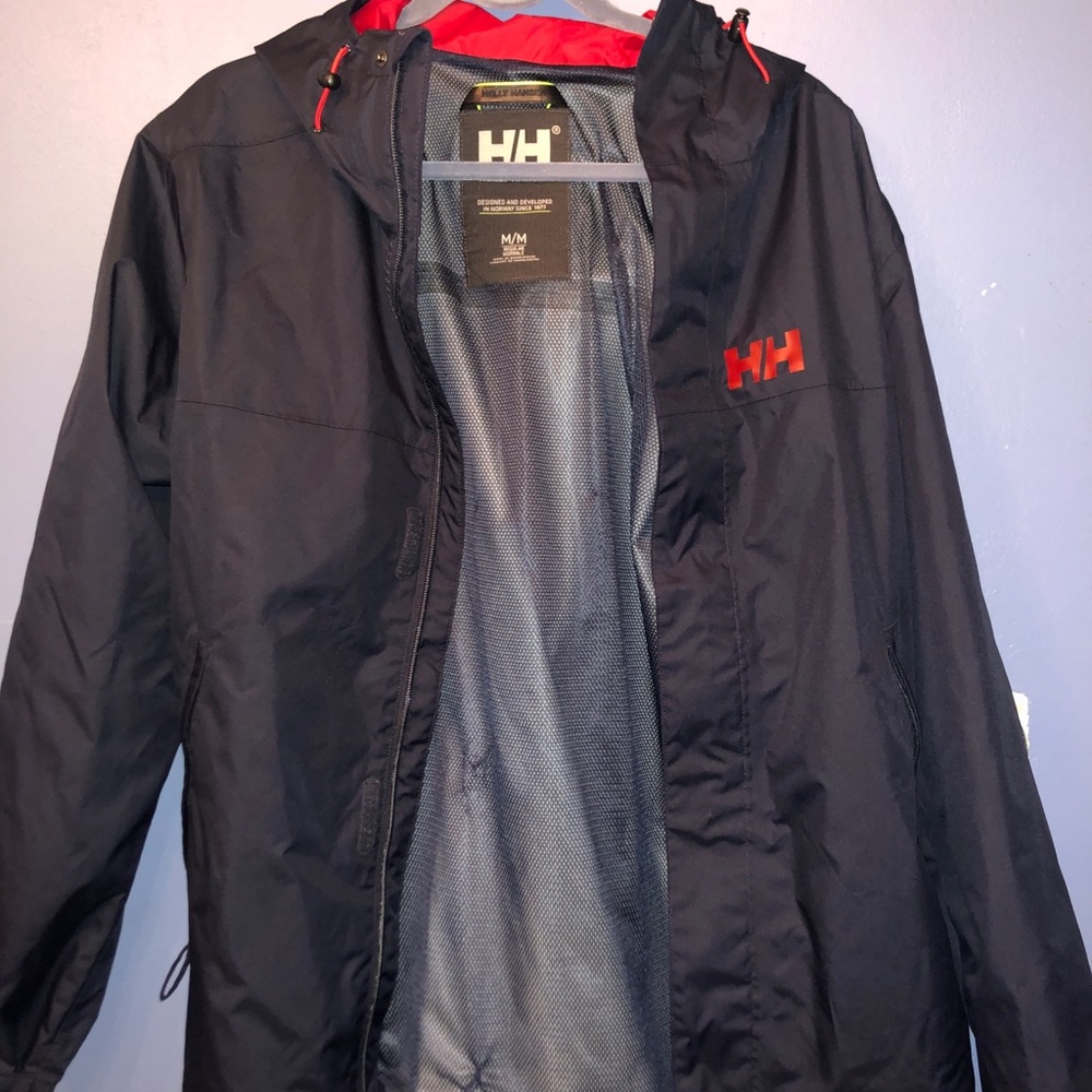 HELLY HANSEN Ervik Jacket - Navy Blue/Red - SIZE M